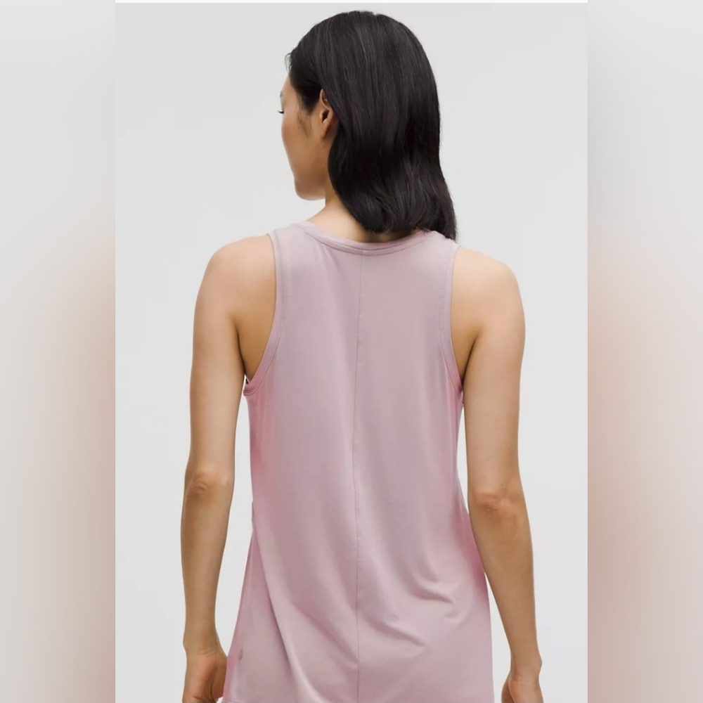 Lululemon Athletica Modal-Silk Side-Slit Tank- Grey Mauve - Picture 4 of 11